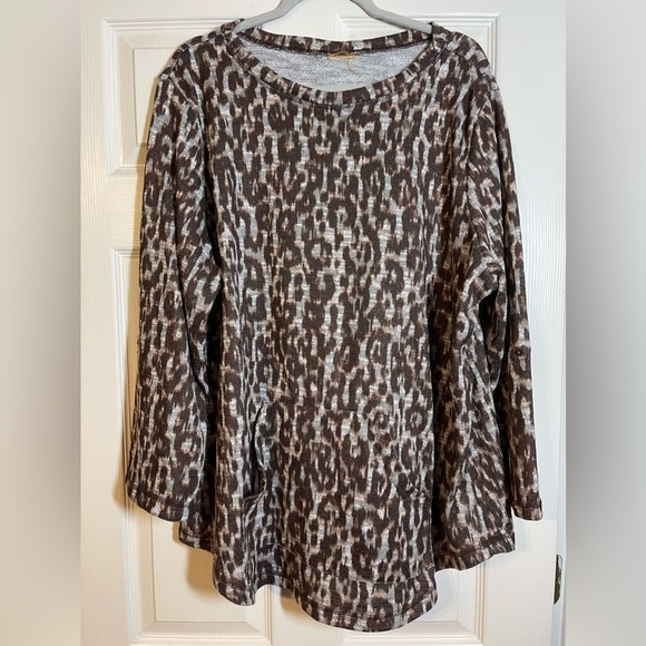 Ruby Rd Women’s Plus Size Leopard Pullover Top Size 3X - Picture 1 of 6